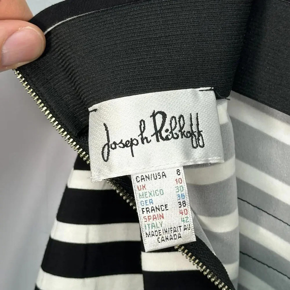 Joseph Ribkoff Striped Bodycon Pencil Skirt 8 - Picture 4 of 4